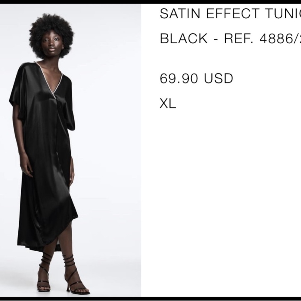 Zara satin effect caftan. New
